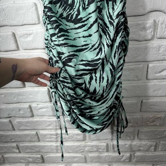 WAYF Leola Ruched Zebra Camisole Slip Dress Size XS - Picture 6 of 10